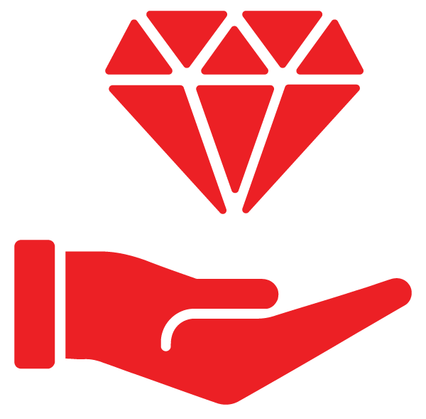 icon of hand holding diamond
